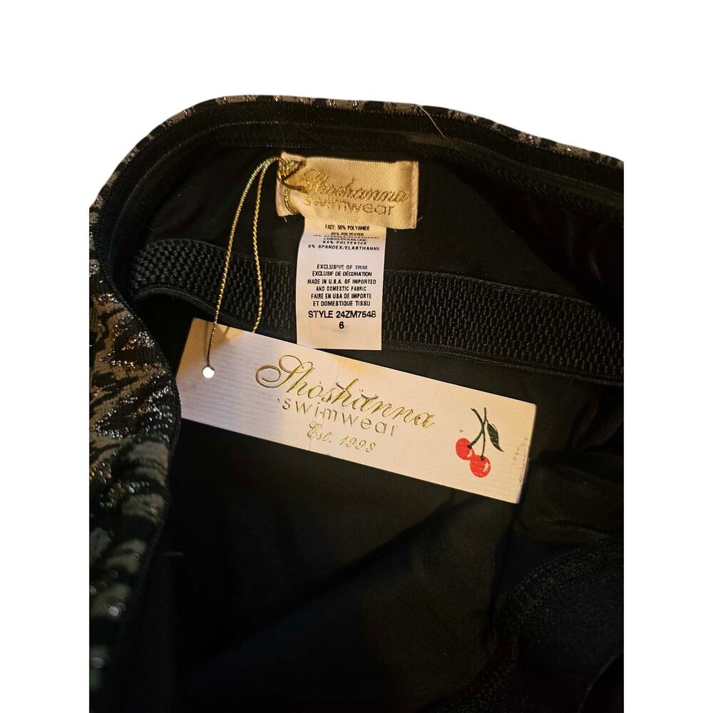 Shoshanna Shimmer U-Wire One-Piece Swimsuit, Olive Jet, NWT, MSRP $285 - Picture 6 of 6
